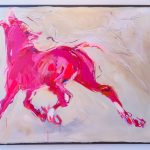 A pink custom horse paiting